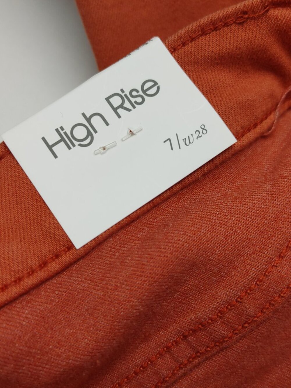 NWT Sneak Peek Junior Size 7/W28 High Rise Flared Orange Jeans 28x30.5 - Picture 8 of 13